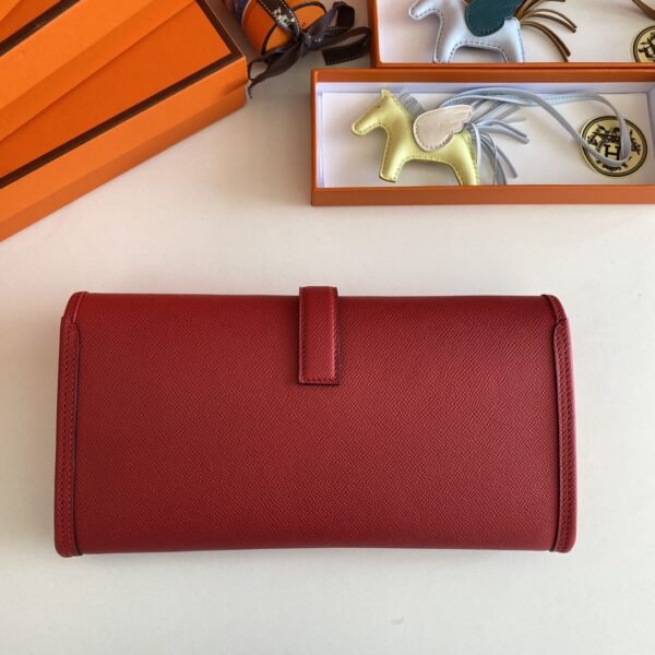 Hermes Jige Elan Sheepskin Lining Bag - Red - Image 4