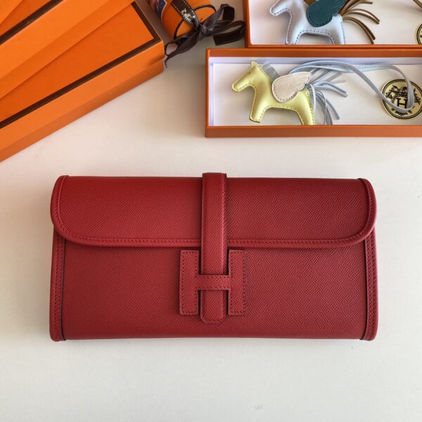 Hermes Jige Elan Sheepskin Lining Bag - Red - Image 5