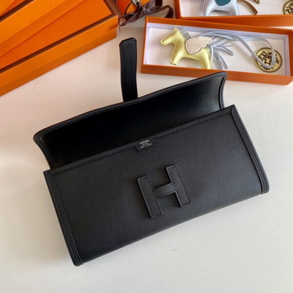 Hermes Jige Elan Sheepskin Lining Bag - Black - Image 3