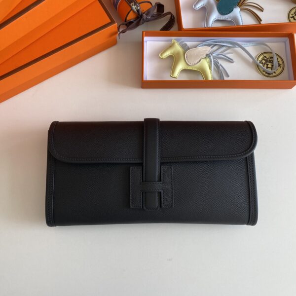 Hermes Jige Elan Sheepskin Lining Bag - Black - Image 5