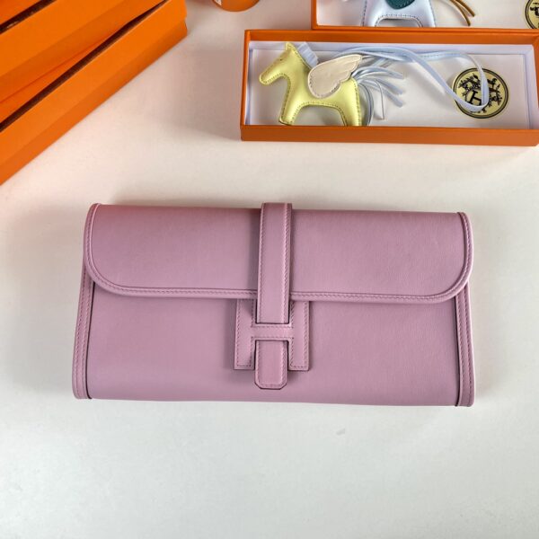 Hermes Jige Elan Sheepskin Lining Bag - Purple - Image 5