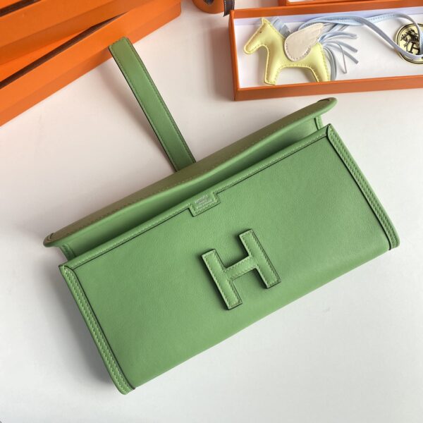 Hermes Jige Elan Sheepskin Lining Bag - Green - Image 3