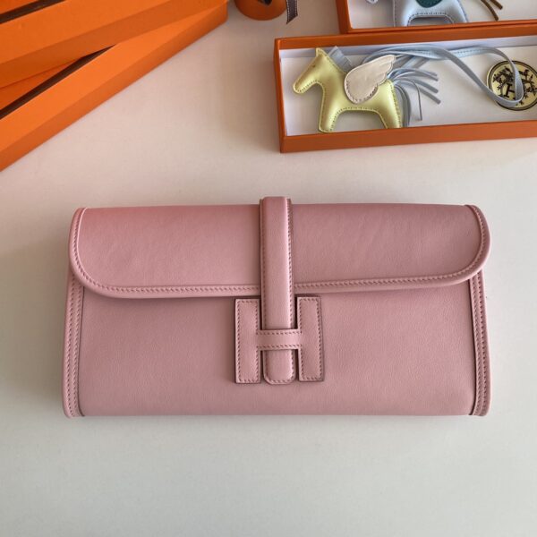 Hermes Jige Elan Sheepskin Lining Bag - Baby Pink - Image 5