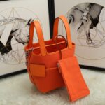 Hermes Cargo Picotin Canvas Handbag - Orange - Image 5