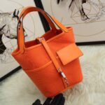 Hermes Cargo Picotin Canvas Handbag - Orange - Image 2