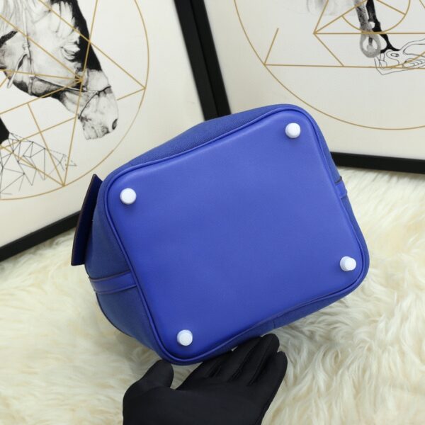 Hermes Cargo Picotin Canvas Handbag - Blue - Image 3