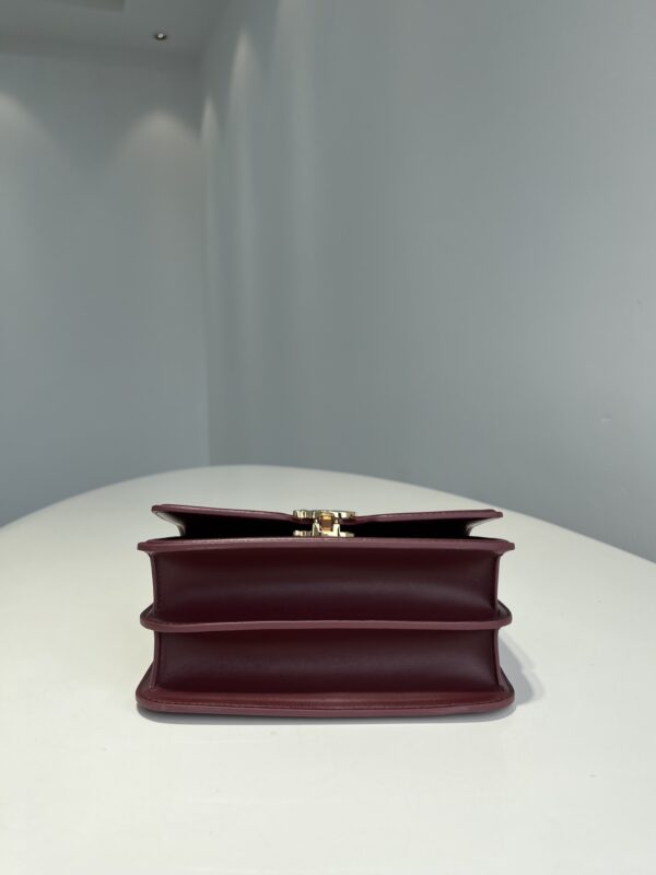 Burberry Women Small Tb Grainy Leather Shoulder Bag - Maroon - Image 2