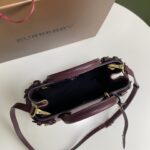 Burberry Banner Tote House Plaid Medium Handbag - Purple - Image 2