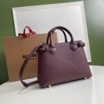Burberry Banner Tote House Plaid Medium Handbag - Purple - Image 5
