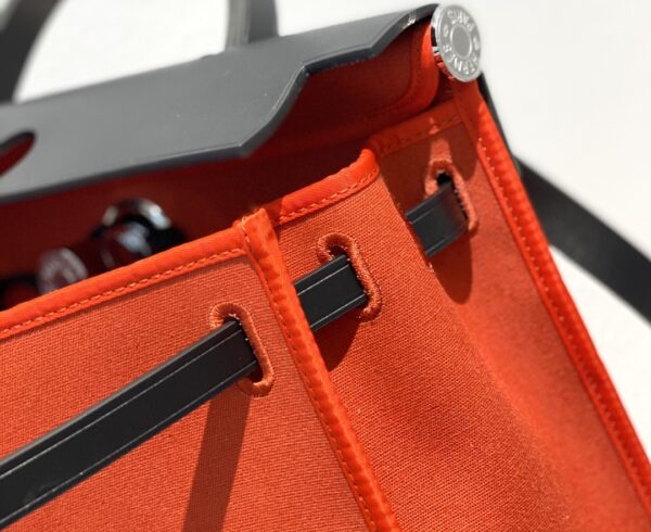 Hermes Cloth Herbag Handbag - Orange - Image 2