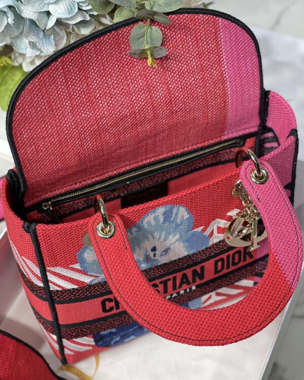 Dior Lady D Embroidery Series - Bright Pink Flowers - Image 2