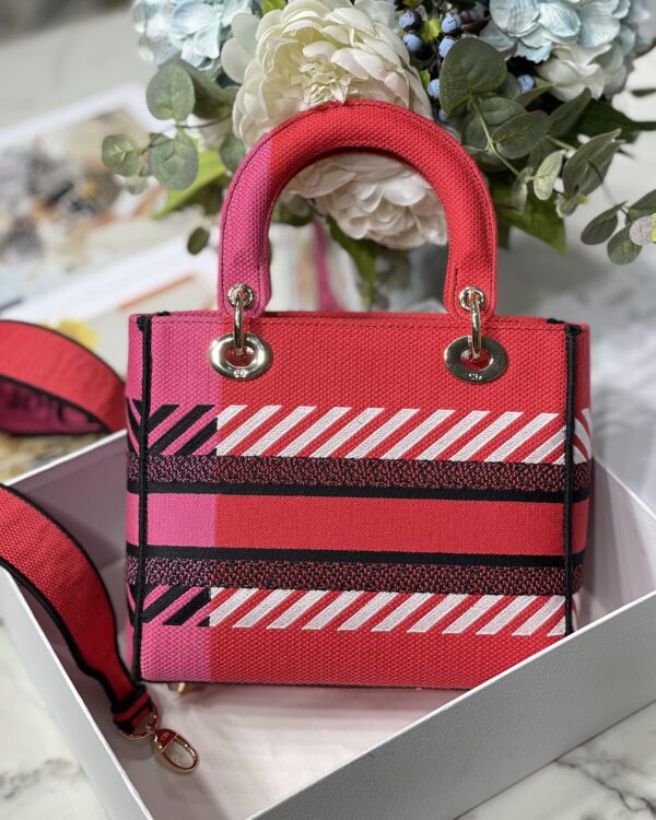Dior Lady D Embroidery Series - Bright Pink Flowers - Image 4