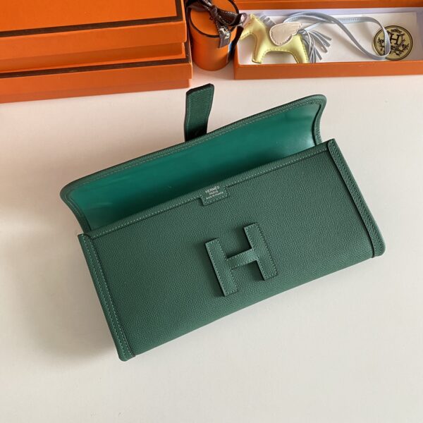 Hermes Jige Elan Sheepskin Lining Bag - Malachite Green - Image 4