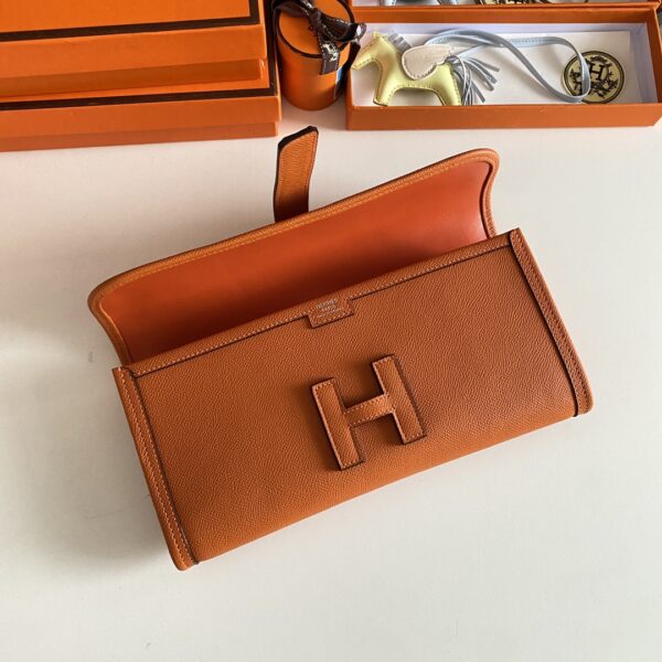 Hermes Jige Elan Sheepskin Lining Bag - Orange - Image 3