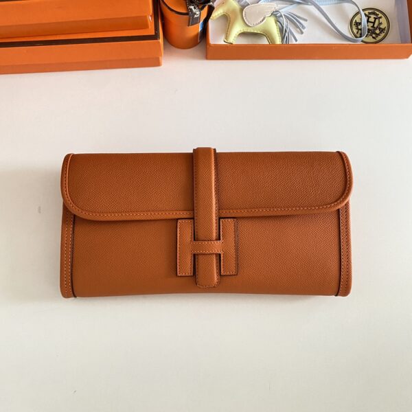 Hermes Jige Elan Sheepskin Lining Bag - Orange - Image 5