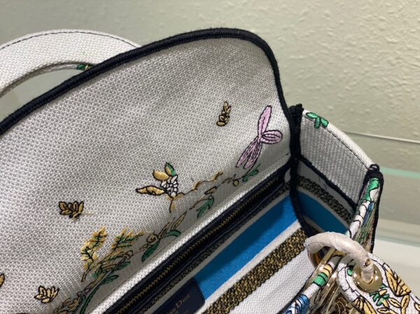Dior Lady D-Lite Bag - White/Black - Image 2