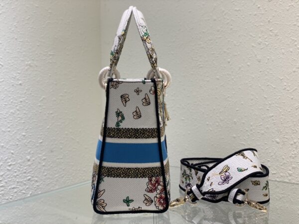 Dior Lady D-Lite Bag - White/Black - Image 4