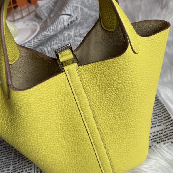 Hermes Picotin 18 Vegetable Basket Handbag - Lemon - Image 4