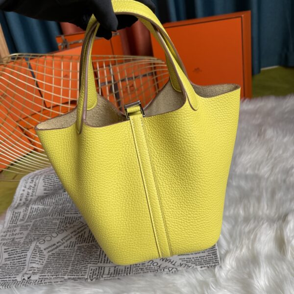 Hermes Picotin 18 Vegetable Basket Handbag - Lemon - Image 5