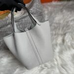 Hermes Picotin 18 Vegetable Basket Handbag - Pearl Gray - Image 5