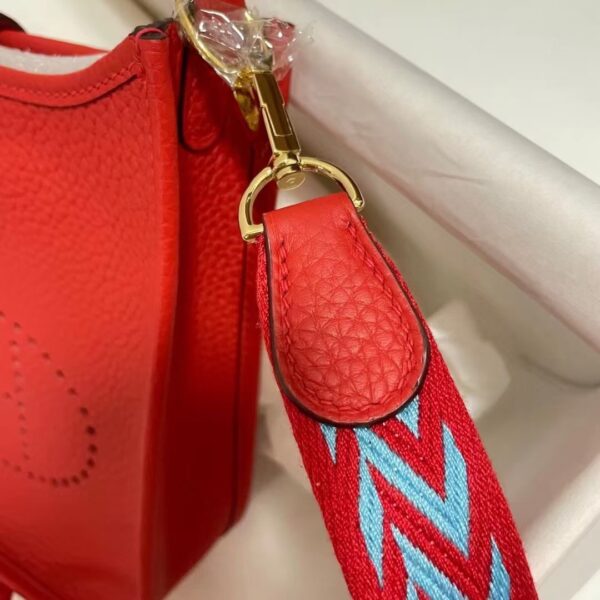 Hermes Evelyne Hollow H Letter Handbag - Red - Image 3