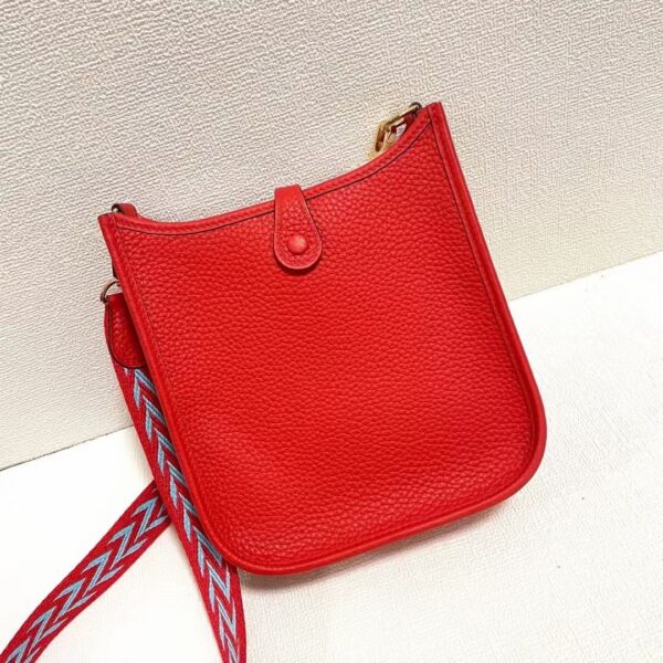 Hermes Evelyne Hollow H Letter Handbag - Red - Image 5