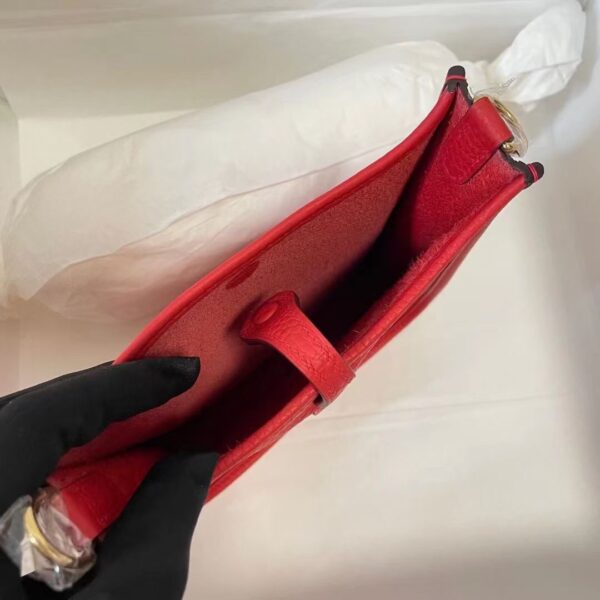 Hermes Evelyne Hollow H Letter Handbag - Red - Image 2