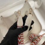 Hermes Evelyne Hollow H Letter Handbag - White - Image 4
