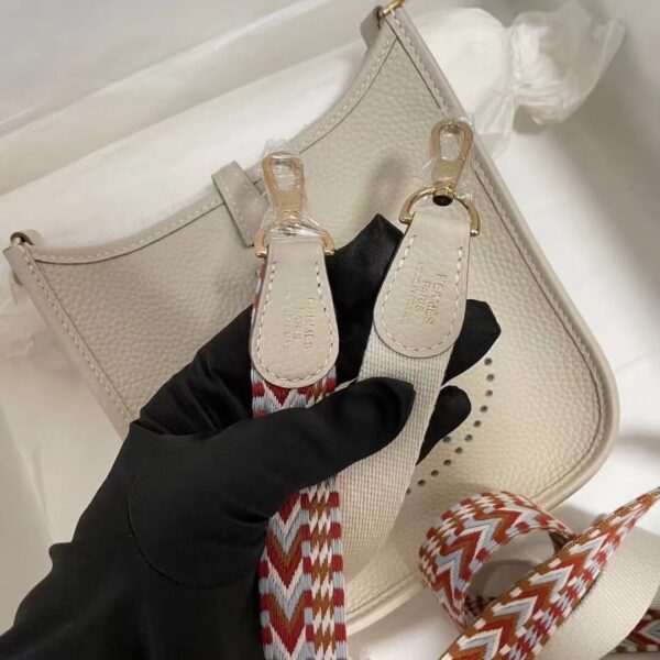 Hermes Evelyne Hollow H Letter Handbag - White - Image 4