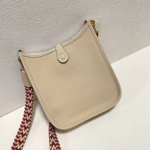Hermes Evelyne Hollow H Letter Handbag - White - Image 5