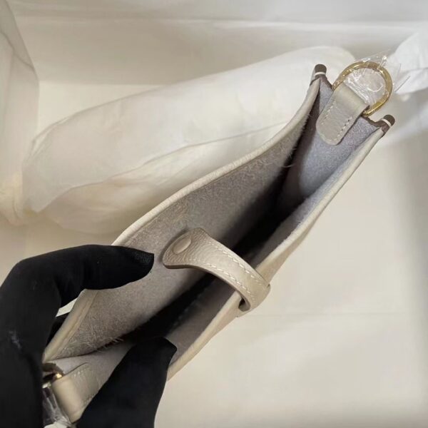Hermes Evelyne Hollow H Letter Handbag - White - Image 2