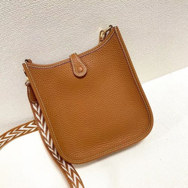 Hermes Evelyne Hollow H Letter Handbag - Brown - Image 4