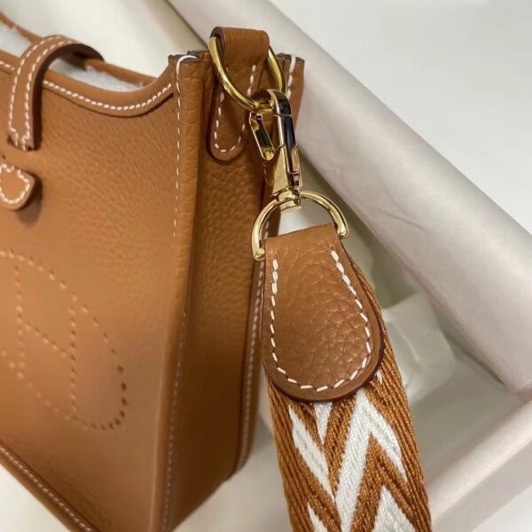 Hermes Evelyne Hollow H Letter Handbag - Brown - Image 5