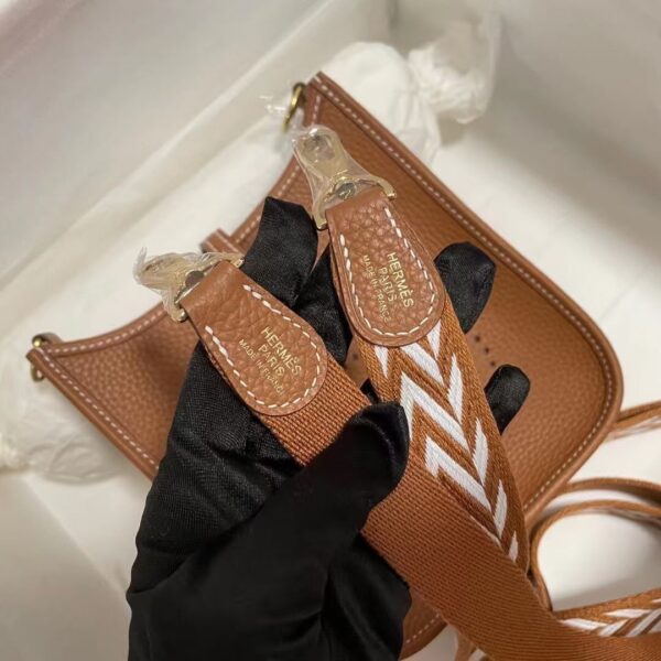 Hermes Evelyne Hollow H Letter Handbag - Brown - Image 3