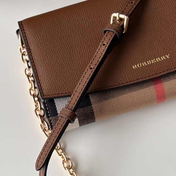 Burberry Horseferry Plaid Chain Wallet - Brown - Image 3