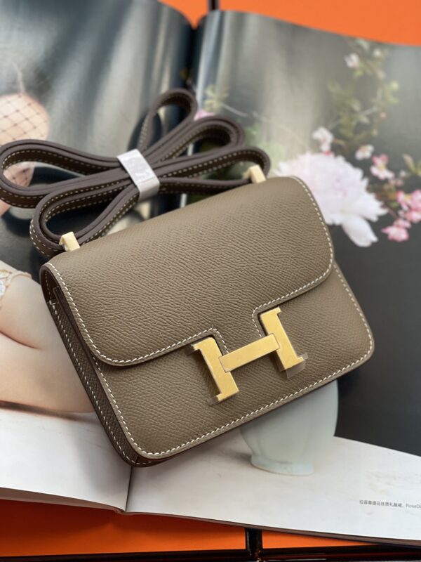Hermes Mini Stewardess Handbag - Elephant Gray - Image 2
