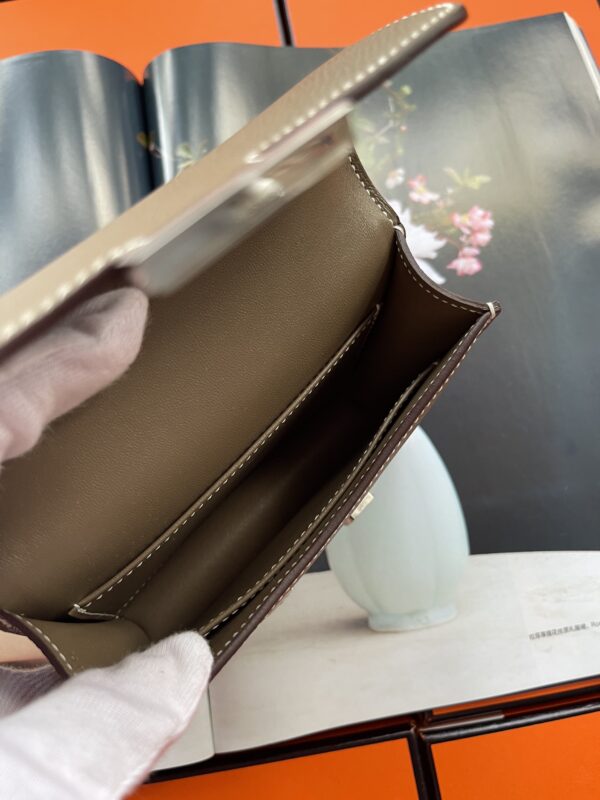 Hermes Mini Stewardess Handbag - Elephant Gray - Image 6