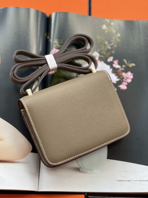 Hermes Mini Stewardess Handbag - Elephant Gray - Image 5
