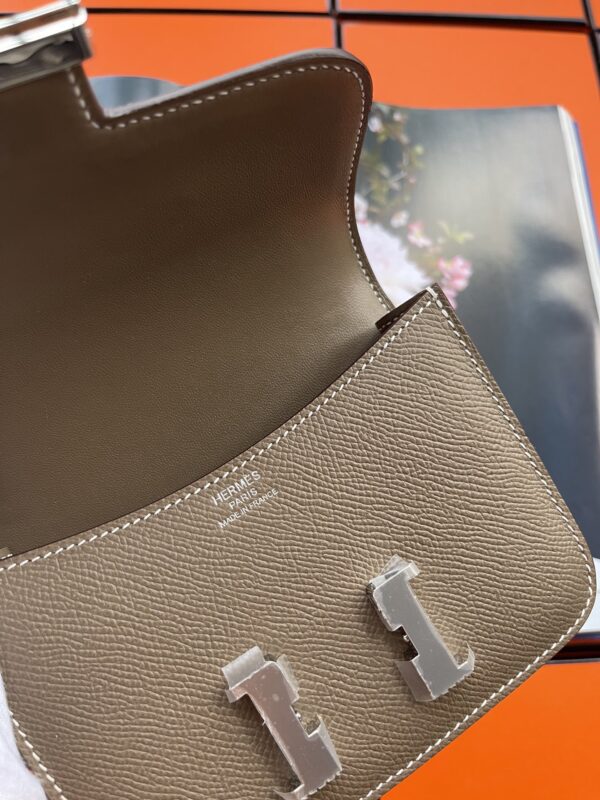 Hermes Mini Stewardess Handbag - Elephant Gray - Image 3