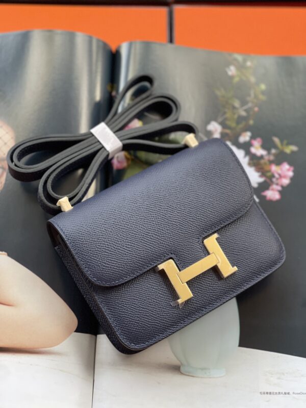Hermes Mini Stewardess Handbag - Sapphire Blue - Image 2