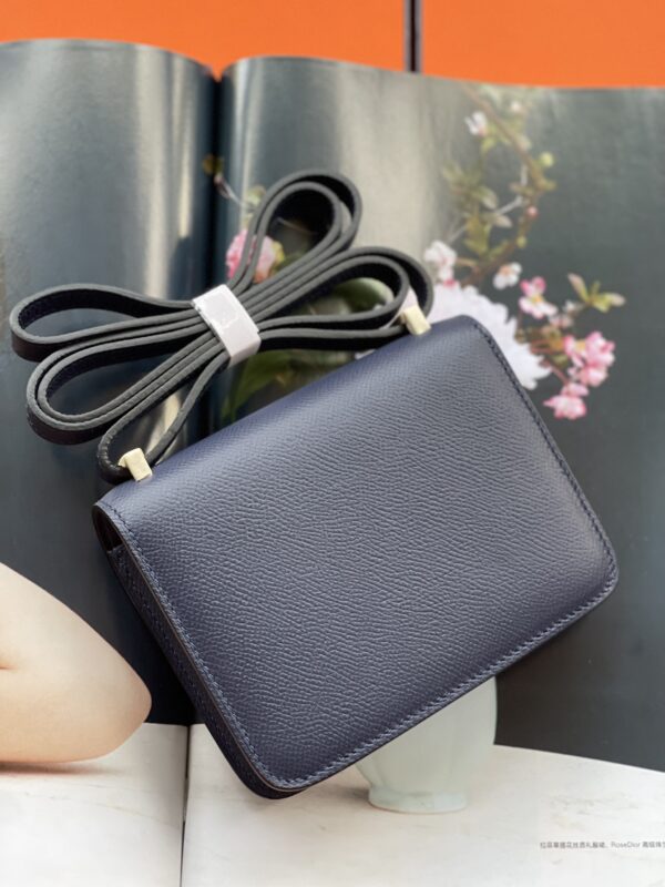 Hermes Mini Stewardess Handbag - Sapphire Blue - Image 6