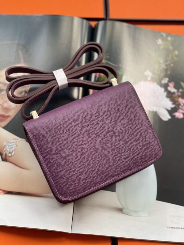 Hermes Mini Stewardess Handbag - Purple - Image 2