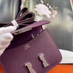 Hermes Mini Stewardess Handbag - Purple - Image 4