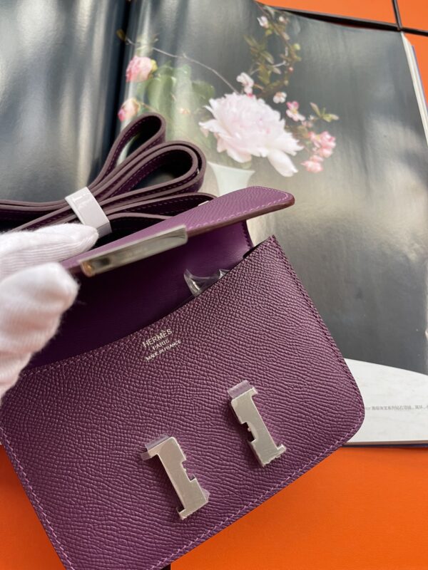 Hermes Mini Stewardess Handbag - Purple - Image 4