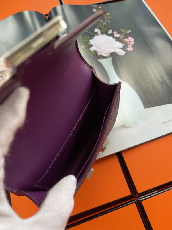 Hermes Mini Stewardess Handbag - Purple - Image 5