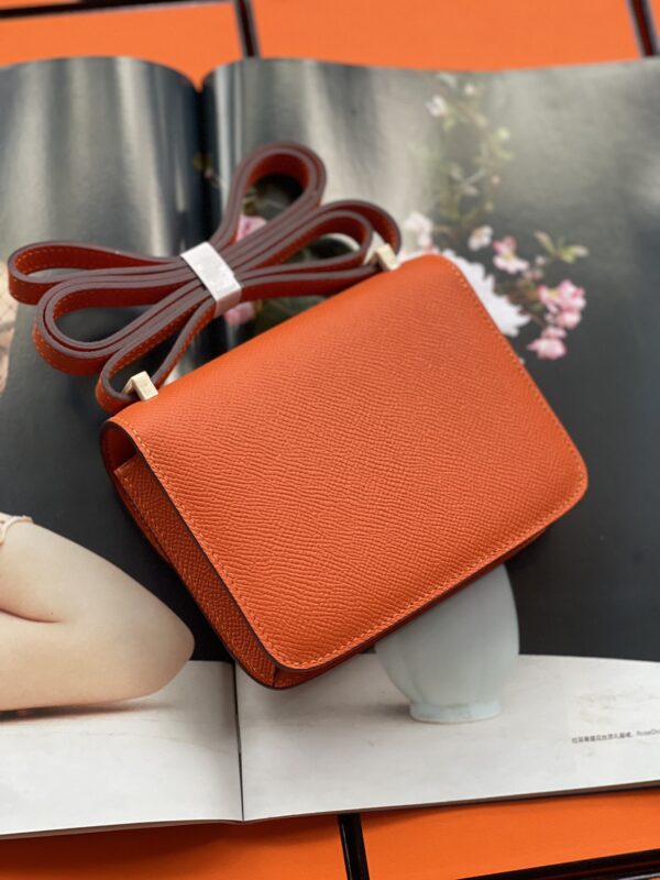 Hermes Mini Stewardess Handbag - Orange - Image 6