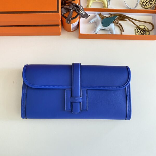Hermes Jige Elan Sheepskin Lining Bag - Electro Optic Blue - Image 5