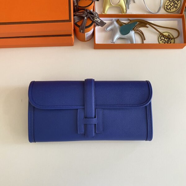 Hermes Jige Elan Sheepskin Lining Bag - Electric Blue - Image 5