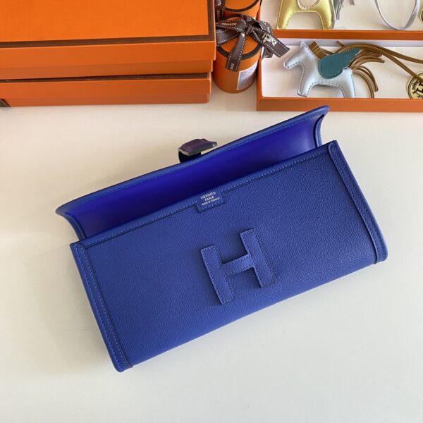 Hermes Jige Elan Sheepskin Lining Bag - Electric Blue - Image 3