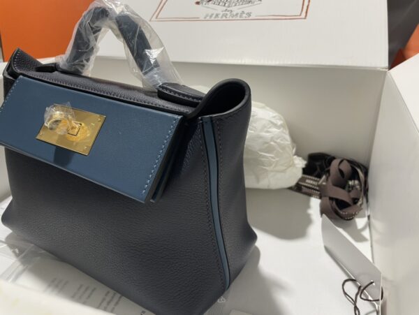 Hermes Mini2424 Handbag - Navy Blue - Image 3